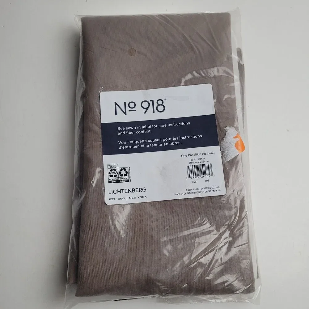 NEW No. 918 Emily Sheer Voile Rod Curtain Panel. 'Taupe' 59x84 #BT2